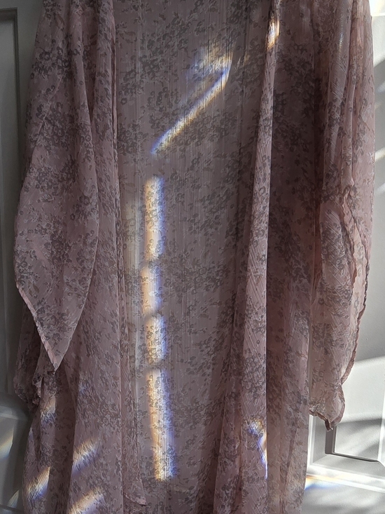 Source Unknown Jackets & Blazers - Source Unknown Sheer Floral Kimono in Pink And Gray